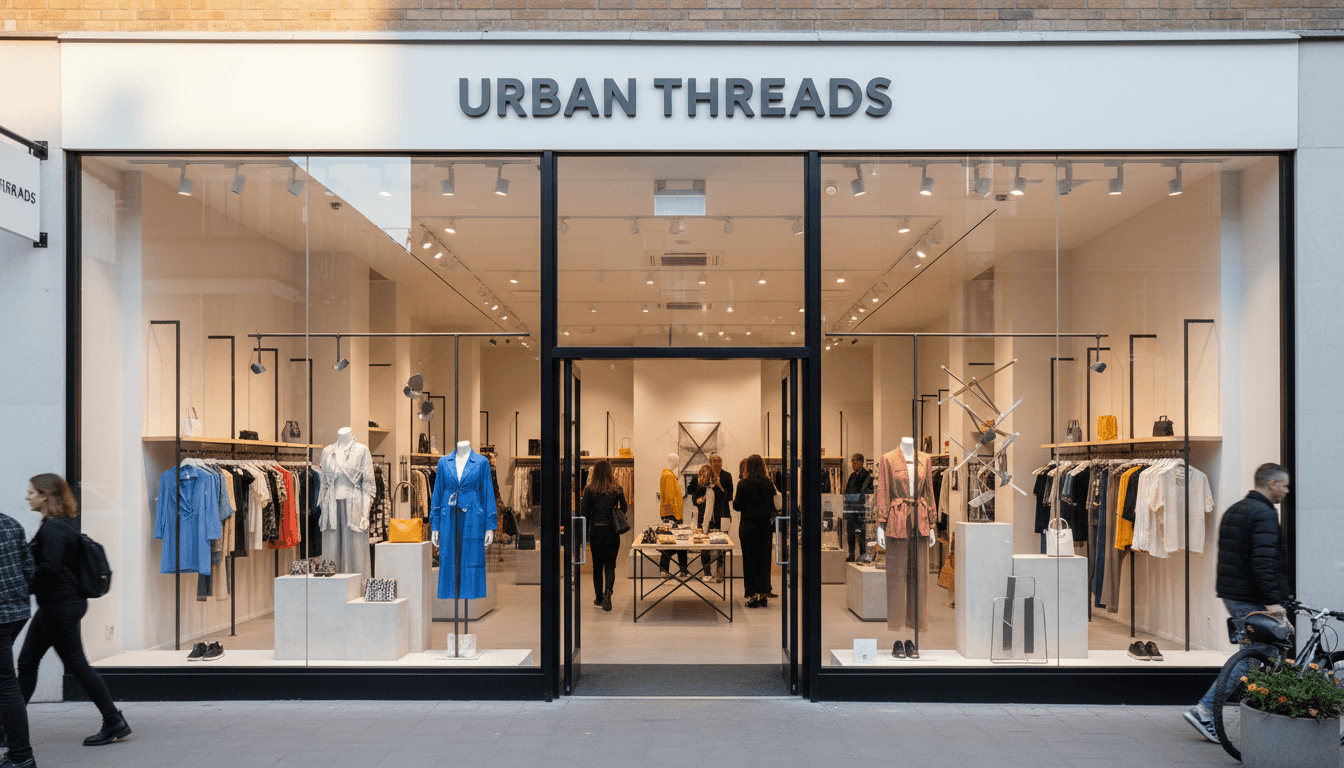 Sparkling storefront window display in a modern shop